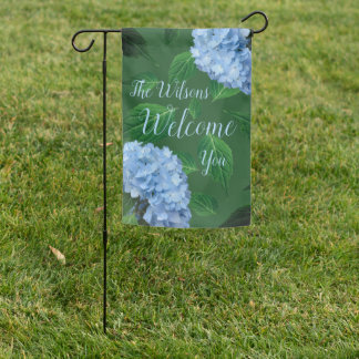 Welcome Blue Hydrangeas Yard Flag