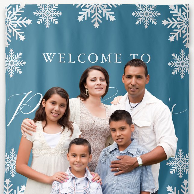 Welcome Blue Winter Snowflake Quinceanera Tapestry (Creator Uploaded)