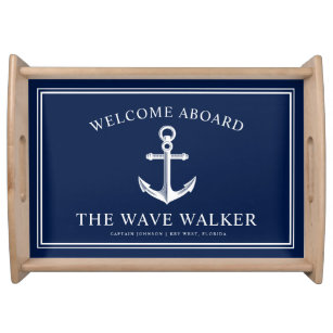 Welcome Boat Message   Nautical Themed Serving Tray