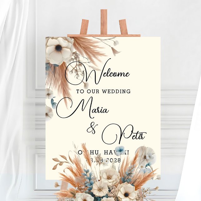 Welcome Boho Fall Flowers Wedding  Poster (Creator Uploaded)