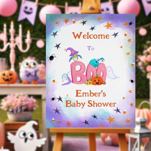 Welcome Boo Ghost Owl Halloween Baby Shower Foam Board