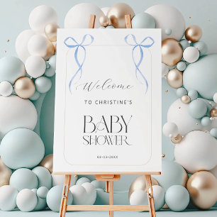 Welcome Boy Blue Bow Twins Baby Shower Foam Board