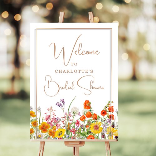 Welcome Bridal Shower Colorful Wildflower Country Foam Board