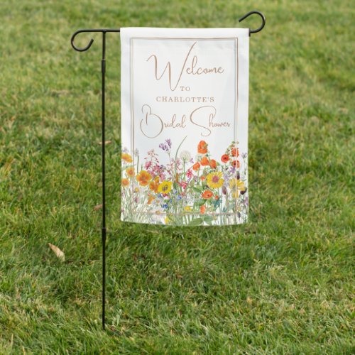 Welcome Bridal Shower Colorful Wildflower Country Garden Flag