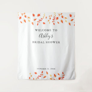 Welcome Bridal Shower Fall Autumn Foliage Leaves Tapestry
