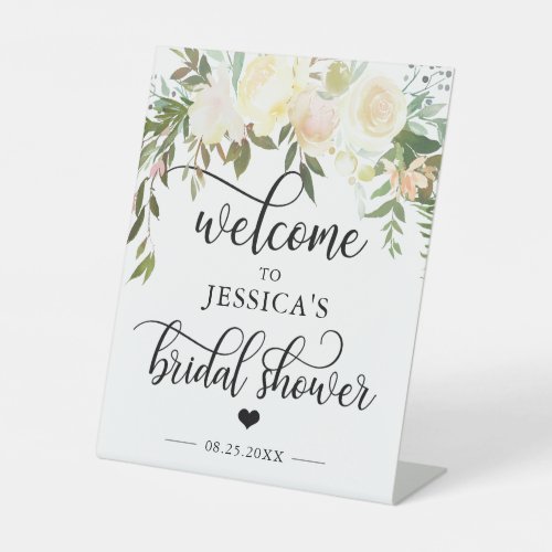 Welcome Bridal Shower Floral Pink WELCOME SIGN