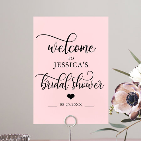 Welcome Bridal Shower Heart Pink Welcome Sign