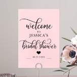 Welcome Bridal Shower Heart Pink Welcome Sign at Zazzle