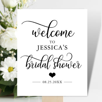 Welcome Bridal Shower Heart Welcome Sign by UniqueWeddingShop at Zazzle