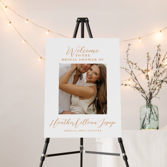 Welcome Bridal Shower Modern Script Photo Sign  (In Situ (Stand))