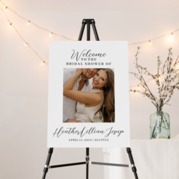 Welcome Bridal Shower Modern Script Photo Sign by Vineyard at Zazzle