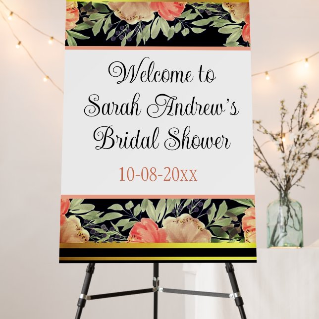 Welcome bridall shower sign personalized (In Situ (Stand))