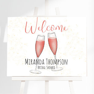 Welcome Brunch and Bubbly Bridal Shower Champagne  Poster