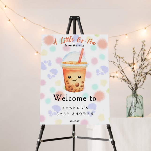 Welcome Bubble Tea Baby shower Welcome Foam Board (In Situ (Stand))