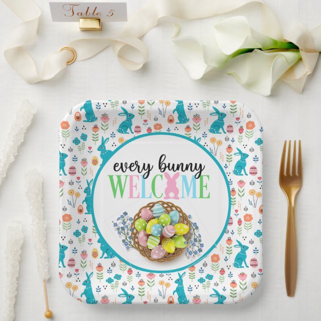 Welcome Bunnies  Paper Plates (Wedding)