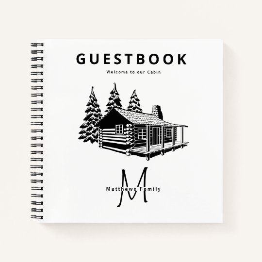 Welcome To Our Cabin Personalized Guestbook Journal With Family Last Name