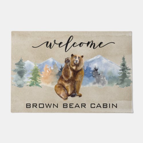 Welcome Cabin Lodge Bear Mountain home Doormat