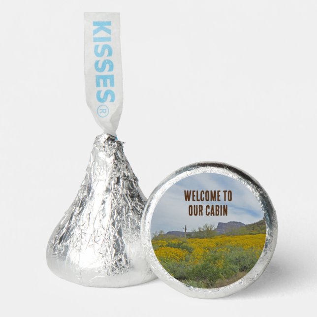 Welcome Cabin Rustic Southwest Flowers House Guest Hershey®'s Kisses® (Front)