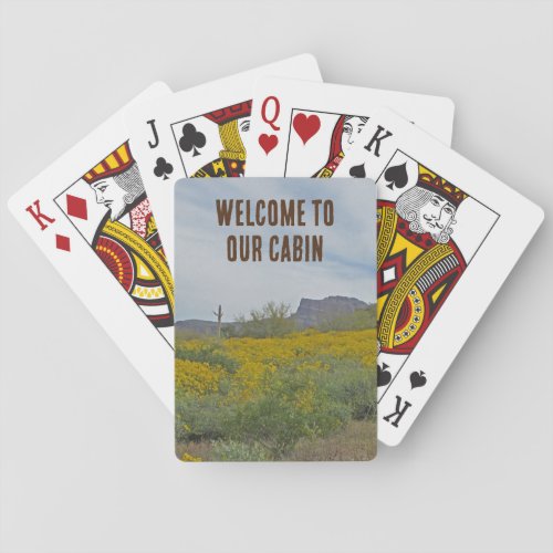 Welcome Cabin Rustic Southwest Flowers House Guest Poker Cards