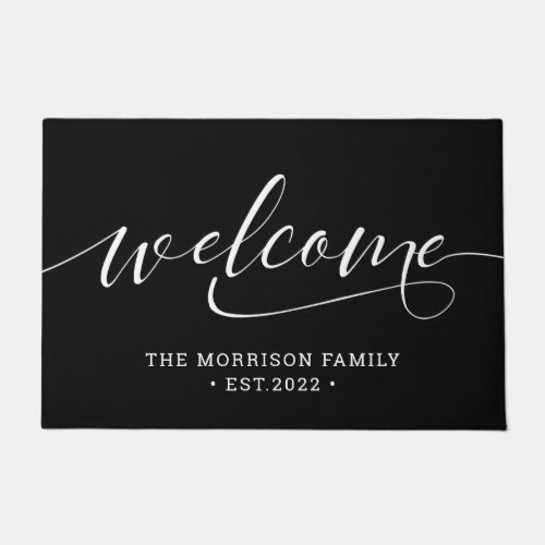 Welcome Calligraphy Script Family Doormat