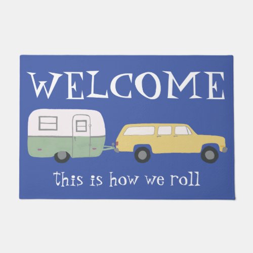 WELCOME Camper Trailer Vintage Motorhome Customize Doormat
