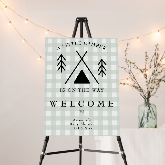 Welcome Camping Baby Shower Foam Board (In Situ (Stand))