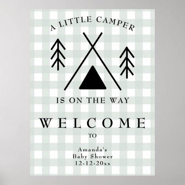 Welcome Camping Baby Shower Poster (Front)
