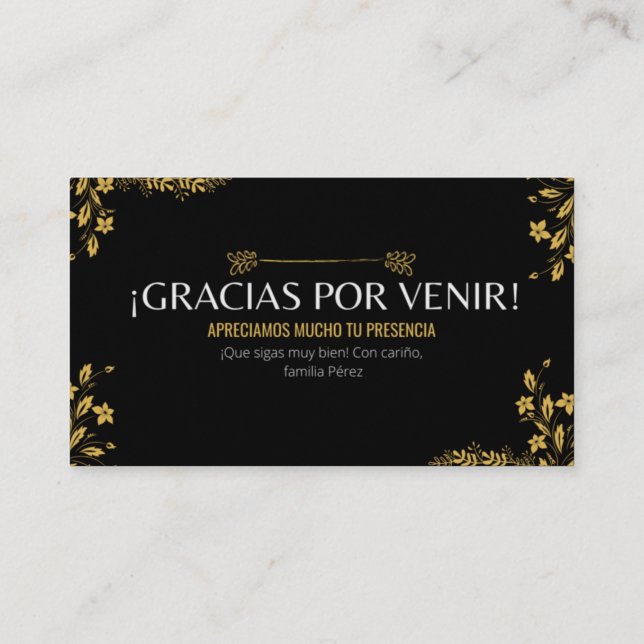 Welcome card (Back)