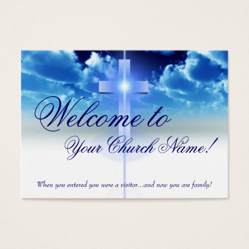 Welcome Card: Illuminated Cross Visitor Card Business Cards