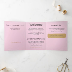 Welcome Card Trifold Elegant Business Custom