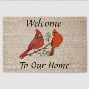 Welcome Cardinal birds Coir Mat
