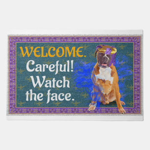 Welcome Careful Watch The face, dog lover Doormat