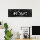 Welcome Chalkboard Look with Trendy Typography Poster | Zazzle