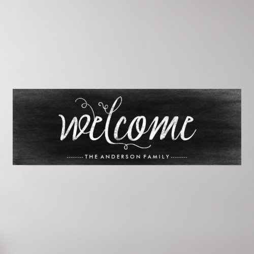 Welcome Chalkboard Look with Trendy Typography Poster