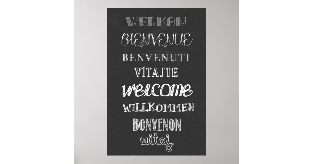 Welcome! Chalkboard poster | Zazzle