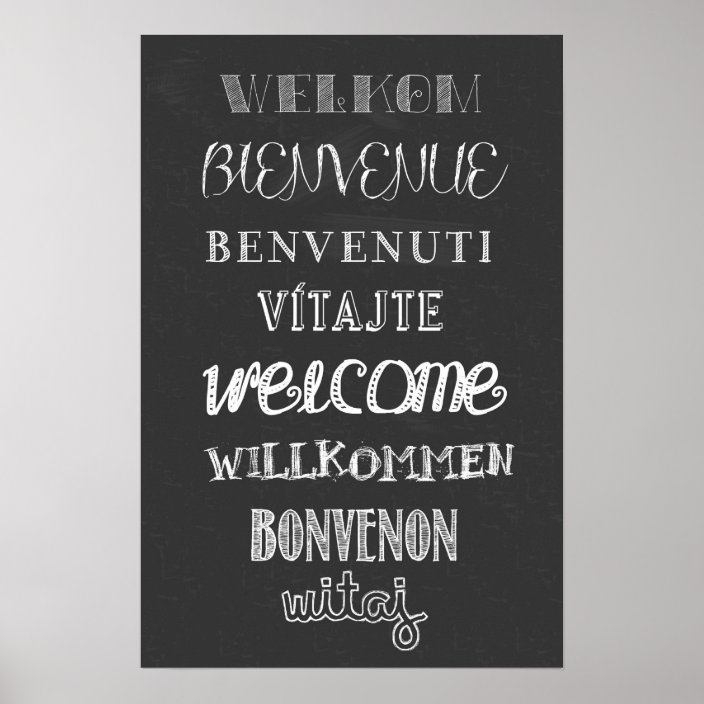 Welcome! Chalkboard poster | Zazzle.com