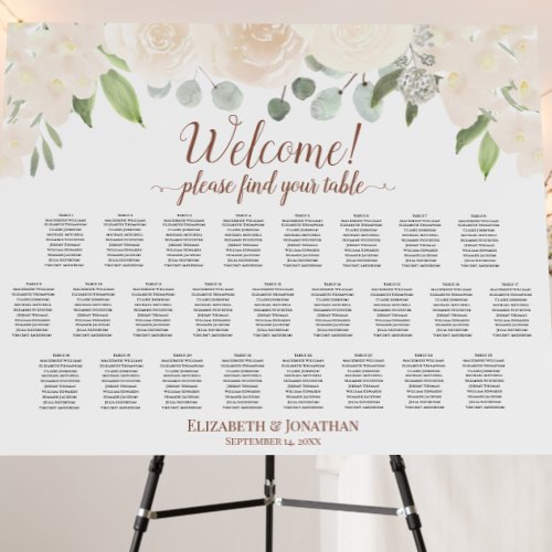 Welcome Champagne Floral 25 Table Seating Chart Foam Board