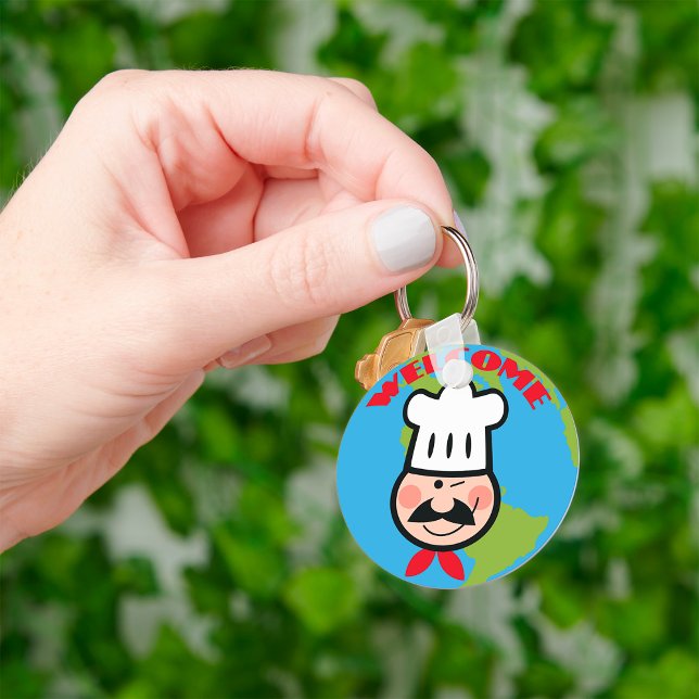 Welcome Chef Cute Cartoon Cook Keychain (Creator Uploaded)