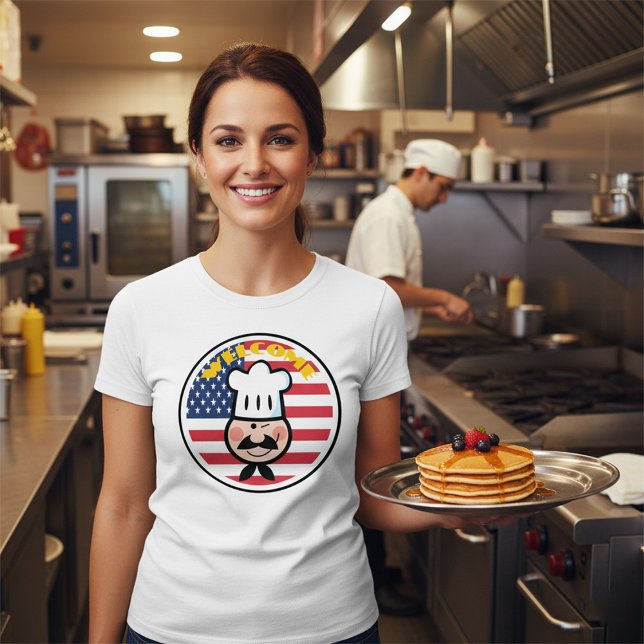 Welcome Chef With American Flag  T-Shirt (Creator Uploaded)