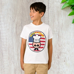 Welcome Chef With American Flag  T-Shirt