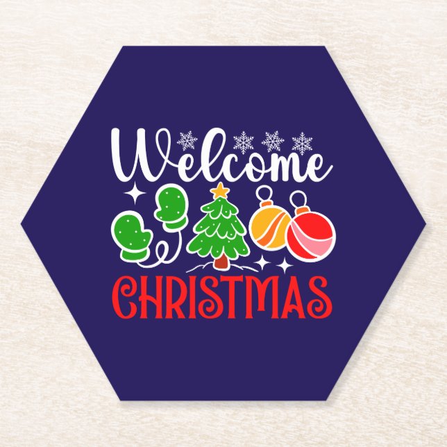 Welcome Christmas-63758 Paper Coaster (Front)