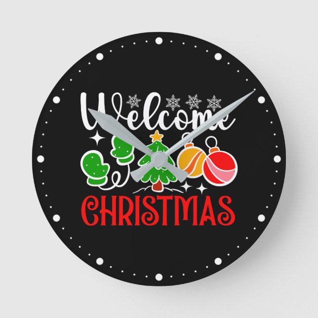 Welcome Christmas-63758 Round Clock (Front)