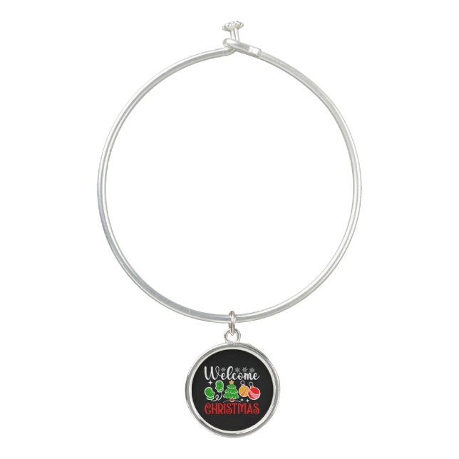 Welcome Christmas Bangle Bracelet (Front)