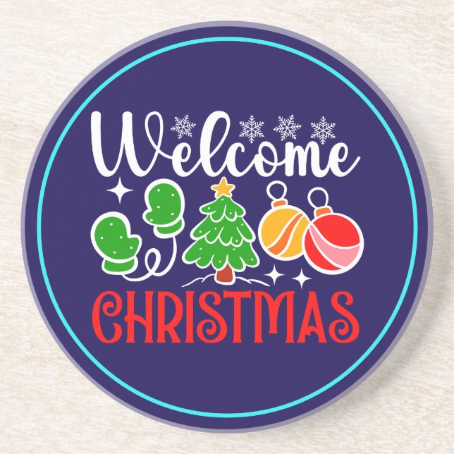 Welcome Christmas Coaster (Front)
