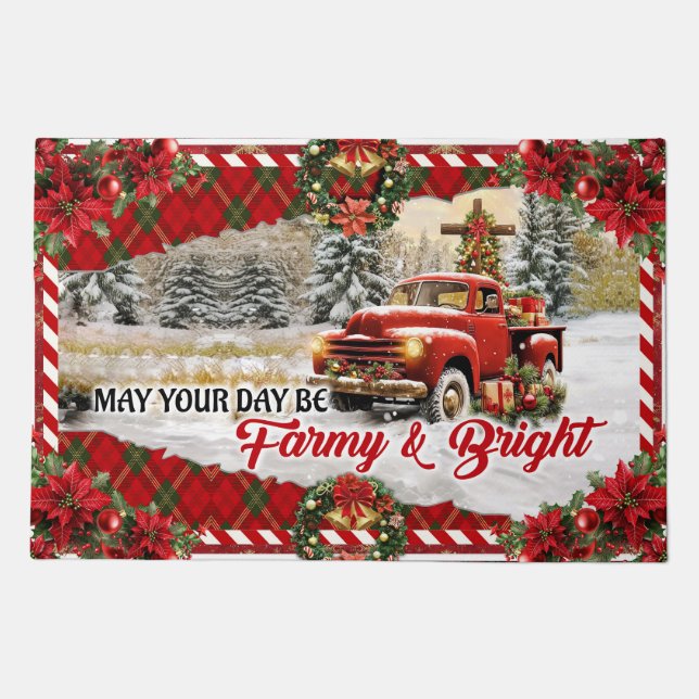 Welcome Christmas Doormat – Festive Holiday Welcom (Front)