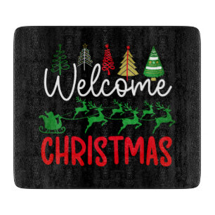 Welcome Christmas Festive Holiday Design-84964 Cutting Board
