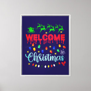 Welcome Christmas Festive Lights Desgin-81124 Canvas Print