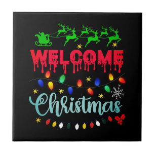 Welcome Christmas Festive Lights Desgin-81124 Ceramic Tile