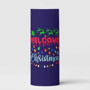 Welcome Christmas Festive Lights Desgin-81124 Pillar Candle