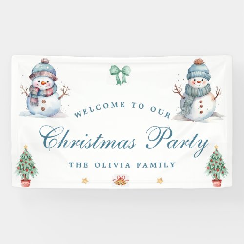  Welcome Christmas Holiday Banner Snowman